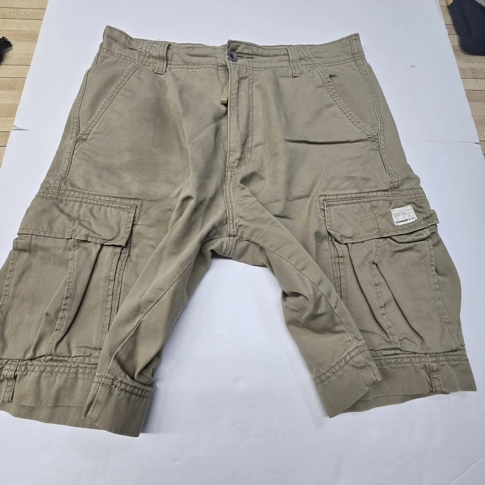 Vintage 2009 Levi's Original Cargo Shorts Mens 34 Beige Khaki 100% Cotton WPL423